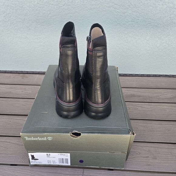 Timberland Women's Malynn Waterproof Side-Zip Mid Boot | Black Full Grain sz 8.5 - Picture 4 of 5